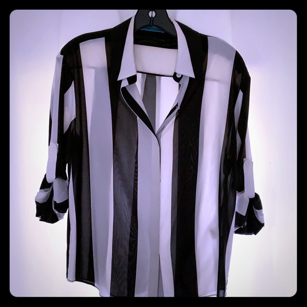 alice + olivia stripe blouse